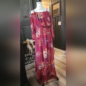 As U Wish Burgundy Maxi Dress